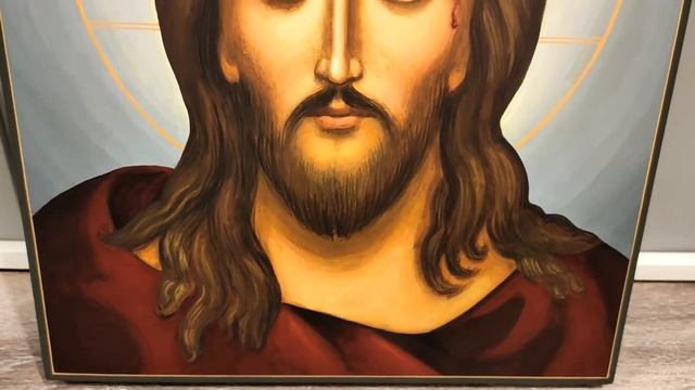 Рукописная икона Спаситель в терновом венце смотреть онлайн