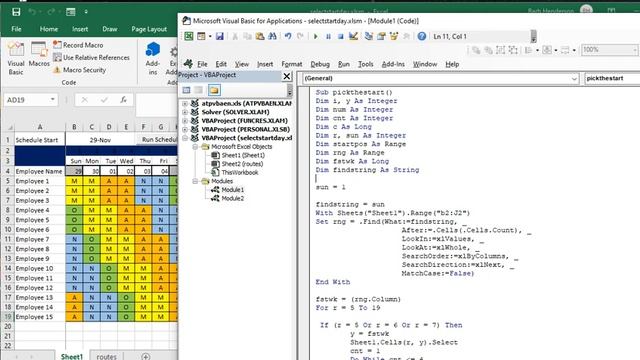 Select the weekday that your schedule will start in Excel смотреть онлайн