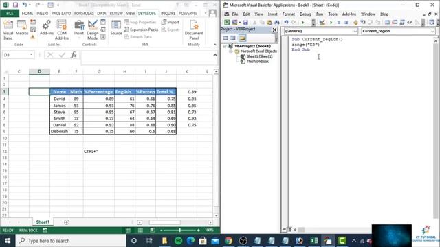 Excel VBA - How to Select Range of Cells (Range and CurrentRegion)|Current Region in VBA|EXCEL VBA смотреть онлайн