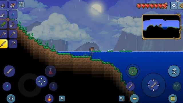 пытаемся ловить рыбу в Terraria. смотреть онлайн