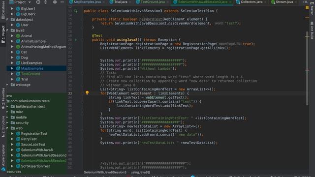 Java 8 part 3: Stream map operations and Selenium WebDriver смотреть онлайн