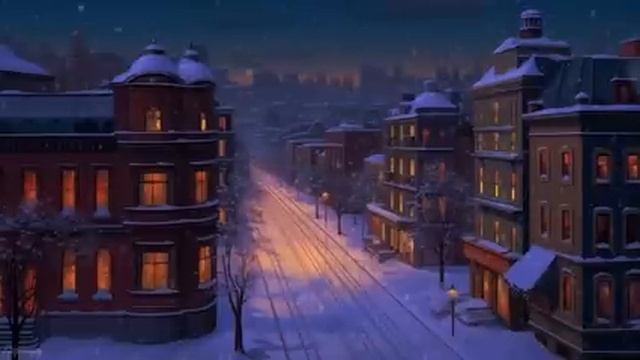 A Peaceful Winter Night With Vintage Oldies Playing In Another Room