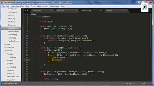 OOP – Nesne Tabanlı Php – Giriş Sistemi – Ders 39 смотреть онлайн