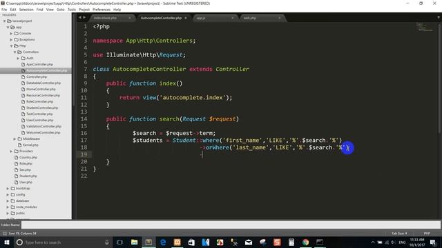 Laravel 5.5 advance autocomplete search jquery-ui part 8 смотреть онлайн