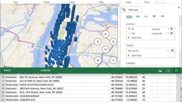 Excel 3D Map from lat-long смотреть онлайн