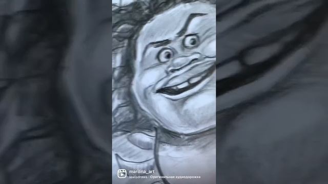 Как Мауи превратился в Красавицу? Неожиданный финал. Рисую реалистичный портрет карандашом смотреть онлайн