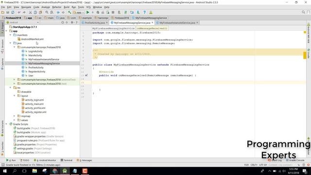 Firebase Cloud Messaging (FCM) using Android Studio Tutorial Part 7 смотреть онлайн