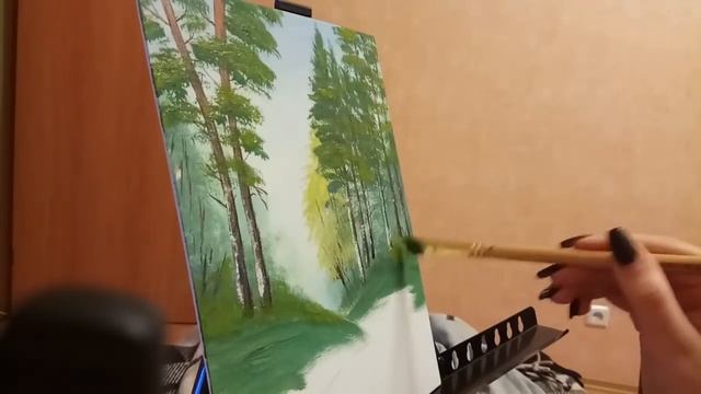 Лесной ручей гуашью для начинающих смотреть онлайн
