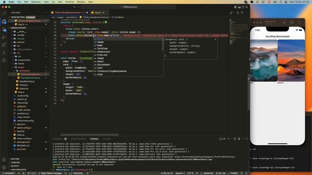 React Native - Animation Scrolling using React Native Reanimed смотреть онлайн