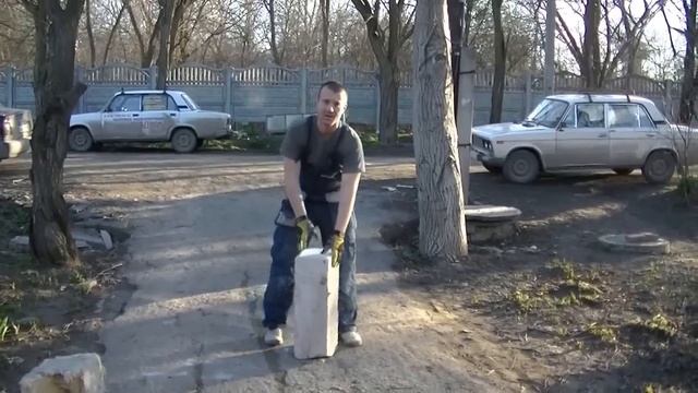 Колхозное испытание ПЕНОБЛОКА и ГАЗОБЛОКА продолжение. КРАШтест газоблока и пеноблока. смотреть онлайн