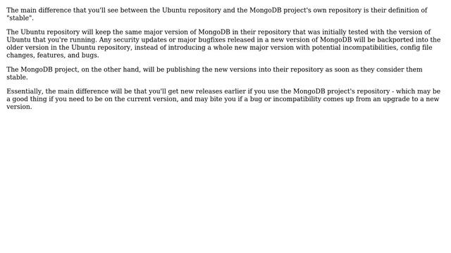 Should I install MongoDB using Ubuntu's repository or MongoDB's private repository? смотреть онлайн