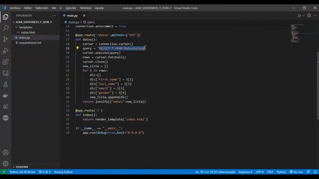 Python | Flask | JQuery con Ajax DataTable | PostgreSQL y usar json_build_object смотреть онлайн
