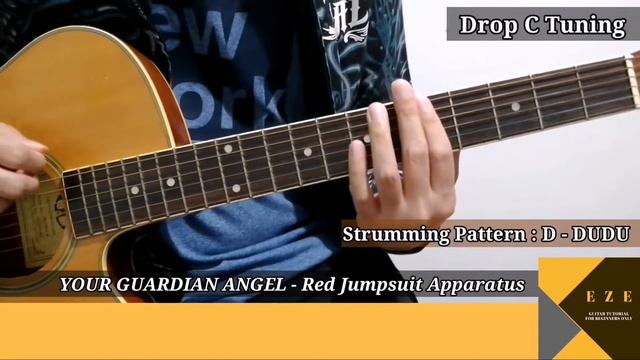 YOUR GUARDIAN ANGEL - THE RED JUMPSUIT APPARATUS / Easy Chords Tutorial / Drop C Tuning 🤟🎸 смотреть онлайн