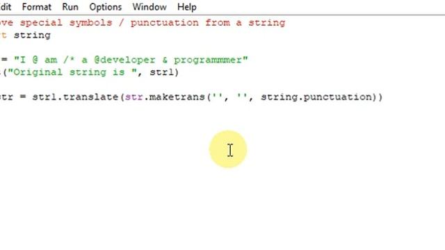 python program ro Remove special symbols punctuation from a string смотреть онлайн