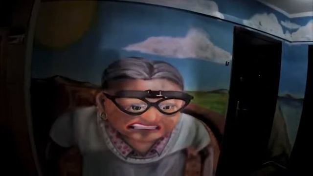 Оформление подъезда, граффити рисунки на этаже. смотреть онлайн