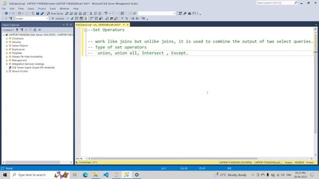 Powerful tool in Sql -set Operations смотреть онлайн