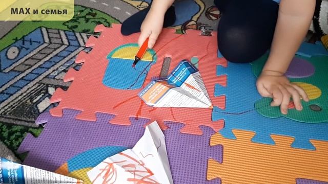 Чем занять ребенка в 1 год 9 месяцев Рисуем фломастерами смотреть онлайн