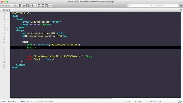 COURS COMPLET PHP MYSQL [20/xx] - Dates et timestamp en PHP смотреть онлайн