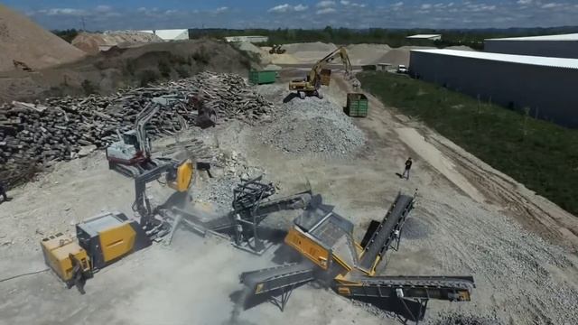 HARTL MODULAR в работе   переработка бетонных шпал