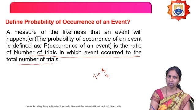 Probability and Random Variables Definitions and Terminology by Ms. G Mary Swarnalatha смотреть онлайн