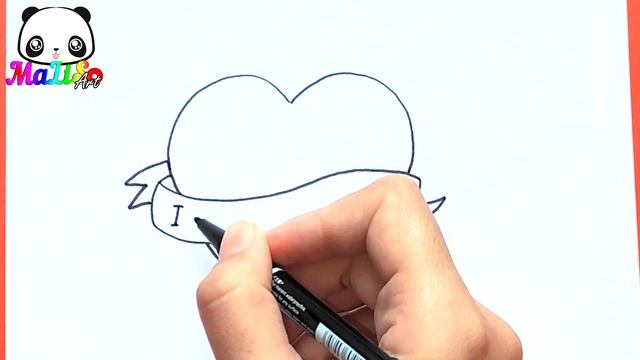 Как нарисовать СЕРДЕЧКО с надписью I LOVE YOU | Рисуем Валентинку просто | How to draw a heart смотреть онлайн