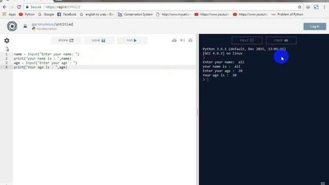 Input and raw input in python (URDU) смотреть онлайн