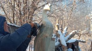 Режу жар-птица из дерева, резьба бензопилой.ЛЕСНАЯ МЕБЕЛЬ