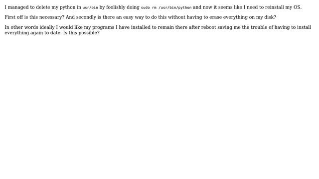 Apple: Do I need to reinstall OS X after accidentally removing Python? (2 Solutions!!) смотреть онлайн