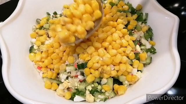 Самый Вкусный И Легкий Салат С Крабовыми Палочками/Рецепт Салата Из Крабовых Палочек смотреть онлайн