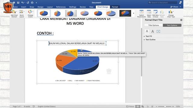 Cara Membuat Diagram Lingkaran Di Word смотреть онлайн