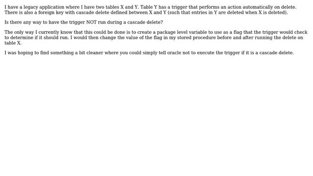 Databases: Skip running trigger during cascade delete? смотреть онлайн