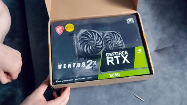 Распаковка видеокарты MSI GeForce RTX 3050 8G VENTUS 2X купленой на AliExpress