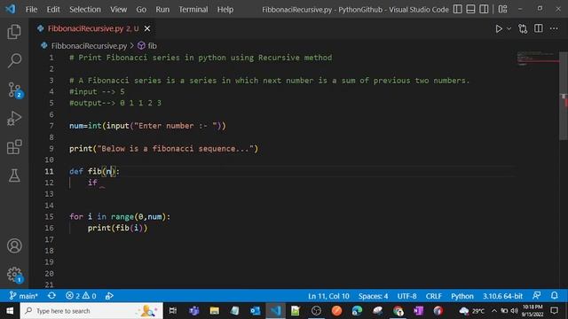 Fibonacci Series | Recursive | Python смотреть онлайн