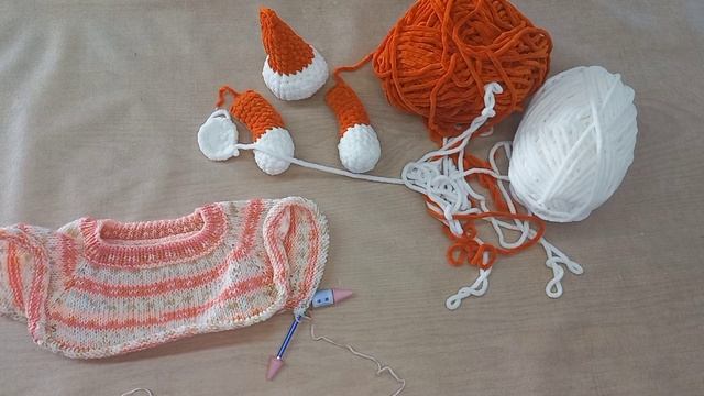 СП Символ года 2022 - 2   Отчет 4   Детское платье из Nako Bambino Marvel, игрушка Тигр из плюша