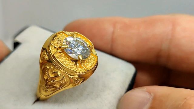 Перстень серебро 925+ золото 750 пробы муассанит 2,43 кт смотреть онлайн