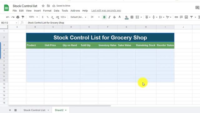 How to create Stock Control list in Google Sheet || Inventory Management in Google Sheet смотреть онлайн