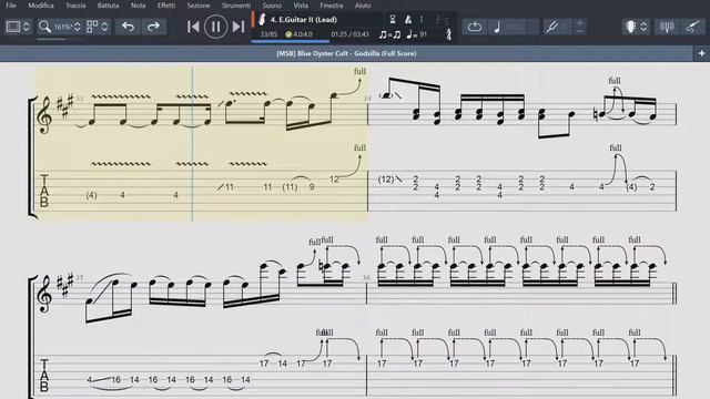 Blue Oyster Cult - GODZILLA - Guitar Solo Tutorial (Tab + Sheet Music) смотреть онлайн