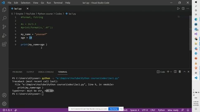 Format & fstring in python(شرح بايثون بالعربي لطلبة الجامعات) смотреть онлайн