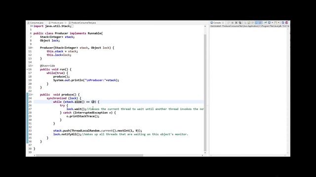 Producer Consumer Java wait notify смотреть онлайн