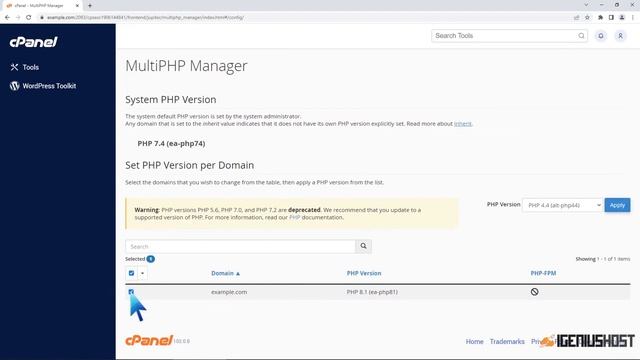 How to Reset the PHP Version to the Default Version, Using cPanel with IGeniusHost смотреть онлайн