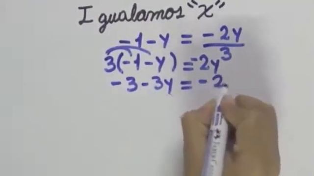 Método de igualación | x + y = - 1 | 3x + 2y = 0 | Sistema de ecuaciones | Ejercicio 2 смотреть онлайн