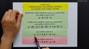 5 класс. Урок 15. Умножение и деление дробей. Взаимно обратные дроби (ТЕОРИЯ)