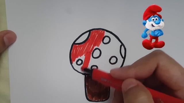 Easy Drawing a mushroom for children/рисуем грибы для детей смотреть онлайн