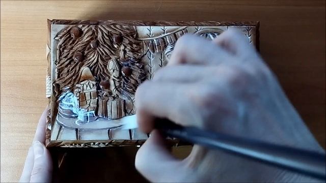 Резьба по дереву шкатулки "Щелкунчик". 5 часть. Тонировка и лакировка резной шкатулки. смотреть онлайн