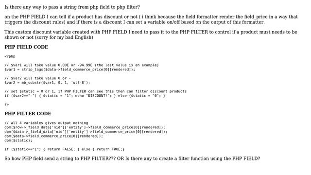 Drupal: How do I pass a string from a PHP field to the PHP filter? смотреть онлайн