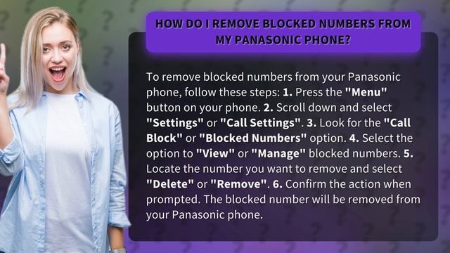 How do I remove blocked numbers from my Panasonic phone? смотреть онлайн