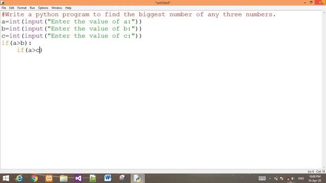 How to find the biggest number of any three numbers using python смотреть онлайн
