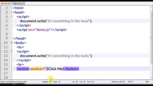 JavaScript Programming Tutorial For Beginners 2017 - # 3 - External JavaScript and Comments смотреть онлайн