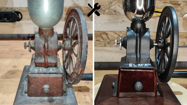Реставрация очень старой кофемолки марки ELMA