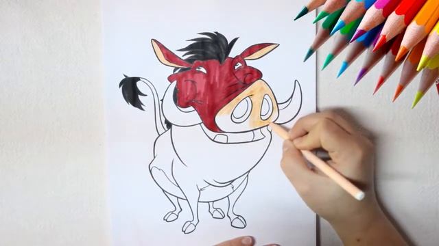 Coloring PUMBAA Drawing from THE LION KING - Fun Sketch with BOOM TOONS смотреть онлайн